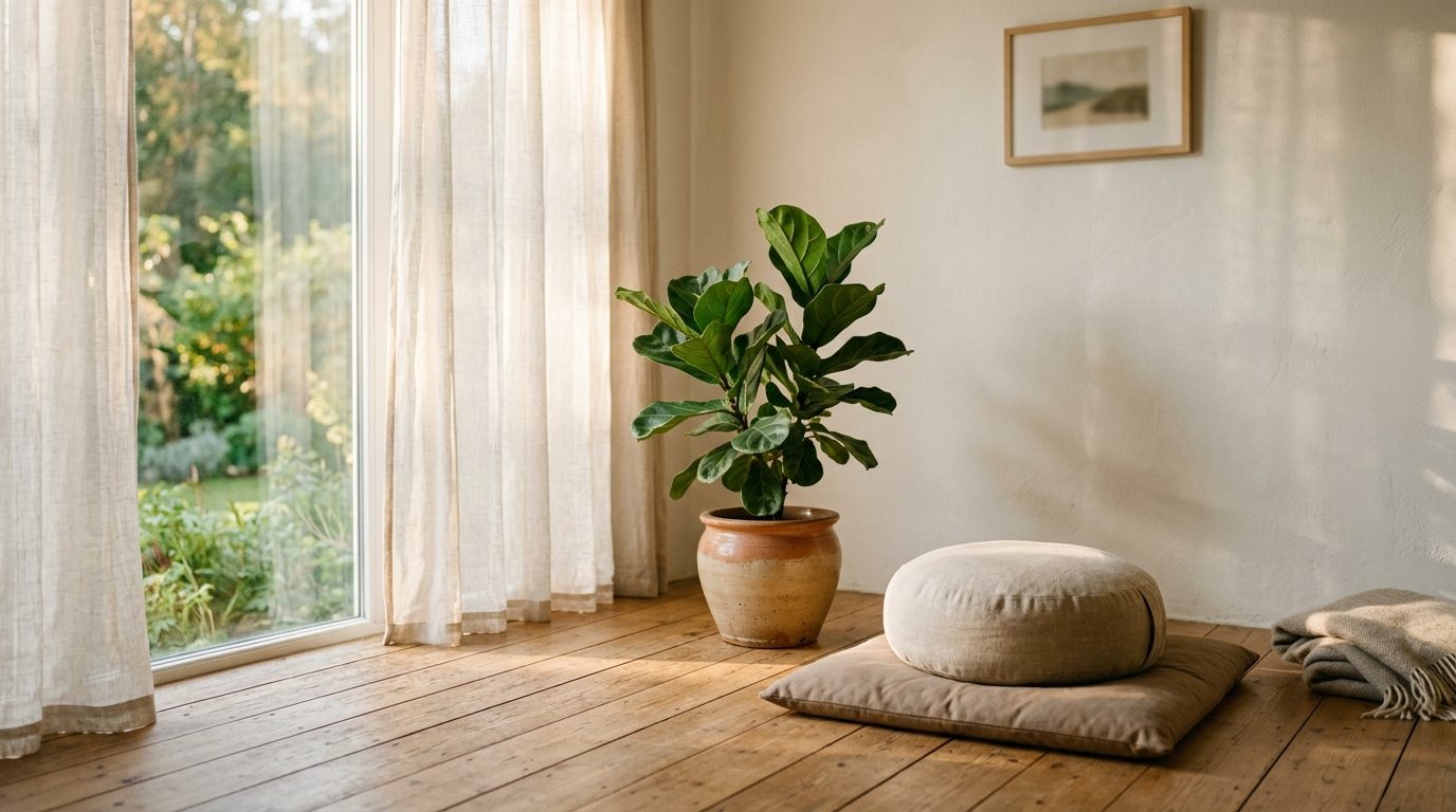 Atmosphère paisible et lumineuse symbolisant le calme intérieur et la clarté d'esprit